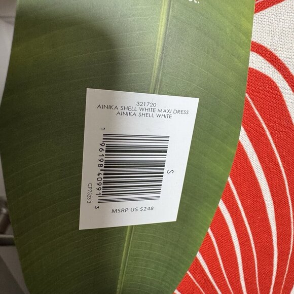 Anthropologie Farm Rio womens size small Ainika Shell Red + White Maxi Dress NWT - Picture 11 of 12